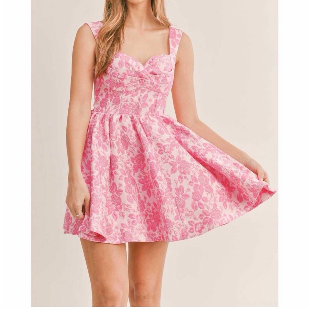 Pink Jacquard Mini Dress NWT
